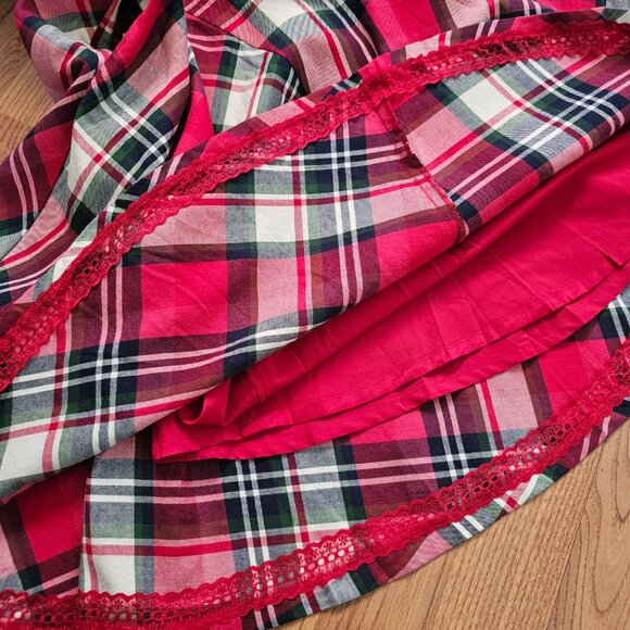 Enz’s Sweetheart Neckline Rectangular/Square Back A-Line Dress, S/M, Plaid - Picture 7 of 10